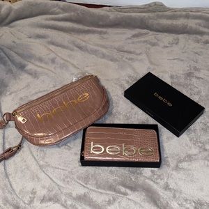 bebe purse and wallet (color is a wine pink)